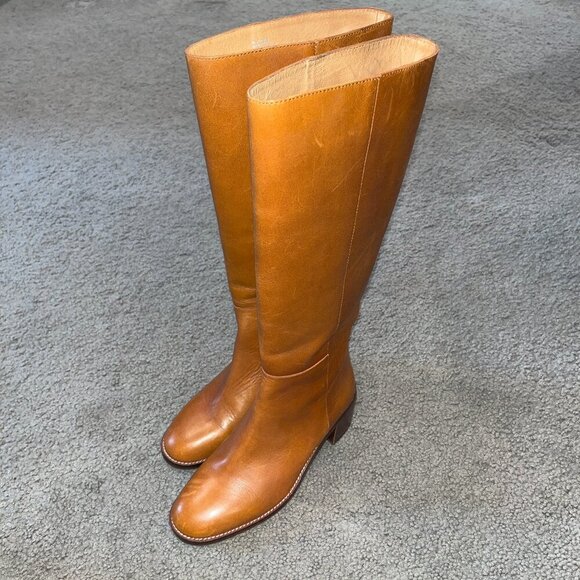 MADEWELL  THE FANCIE TALL RIDING BOOTS with EXTENDED CALF - DRIED MAPLE - Size 7 - Picture 1 of 12